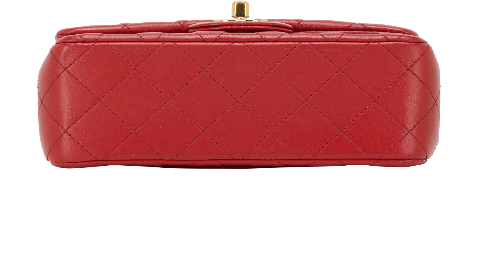 Mini Rectangular Single Flap, &pound;2,900, Handbags, Red, Lambskin Leather, Top view